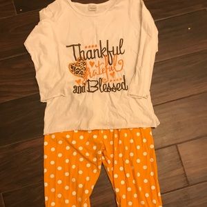 Thanksgiving top and Ruffle pants